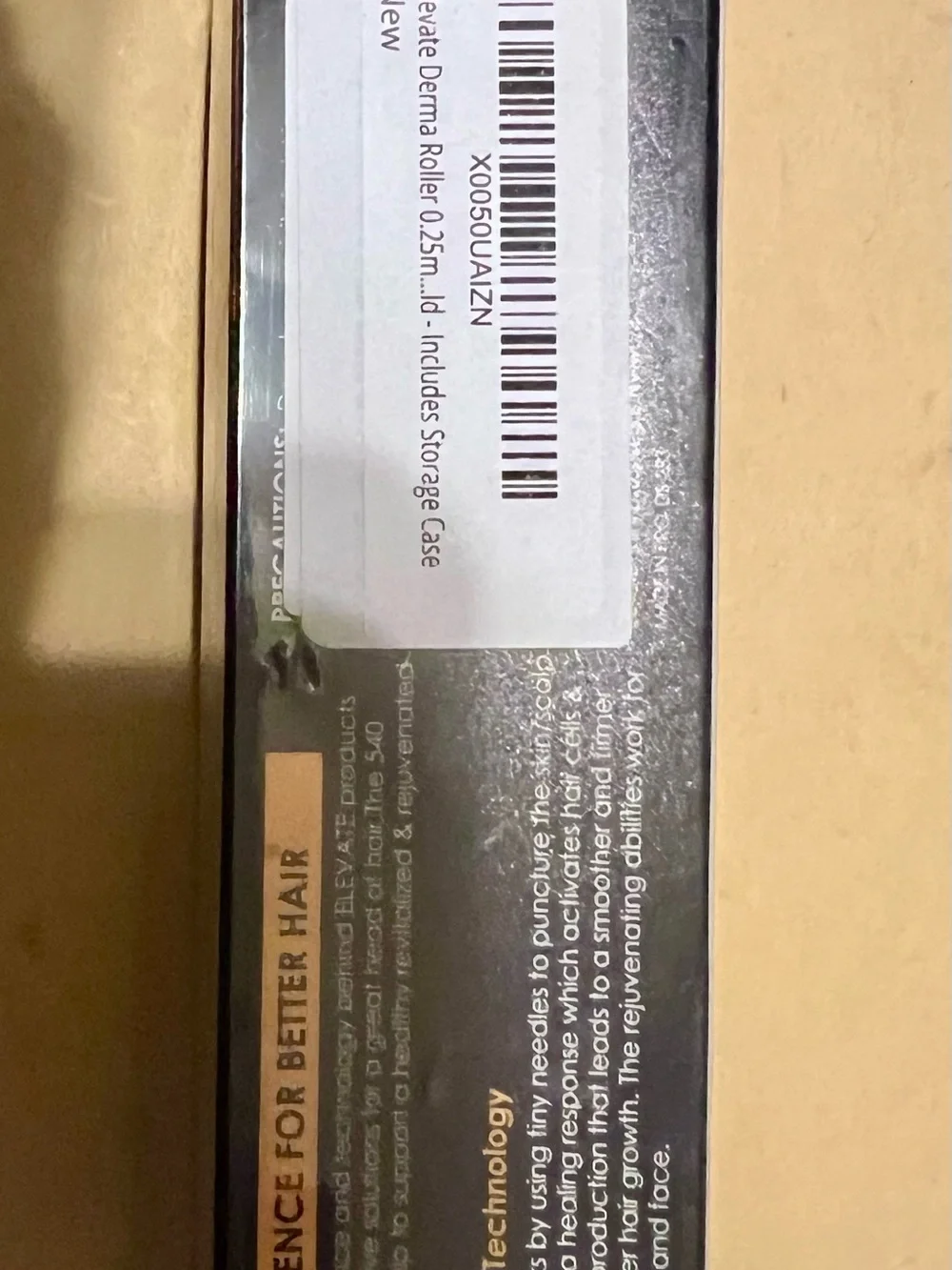 Unisex Elevate Derma Roller 0.25mm with 540 Titanium Microneedle Roller